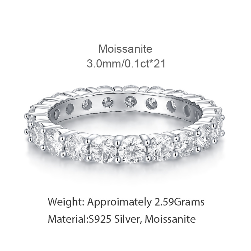 Couple's S925 Sterling Silver Moissanite Rings, Elegant Gift Box